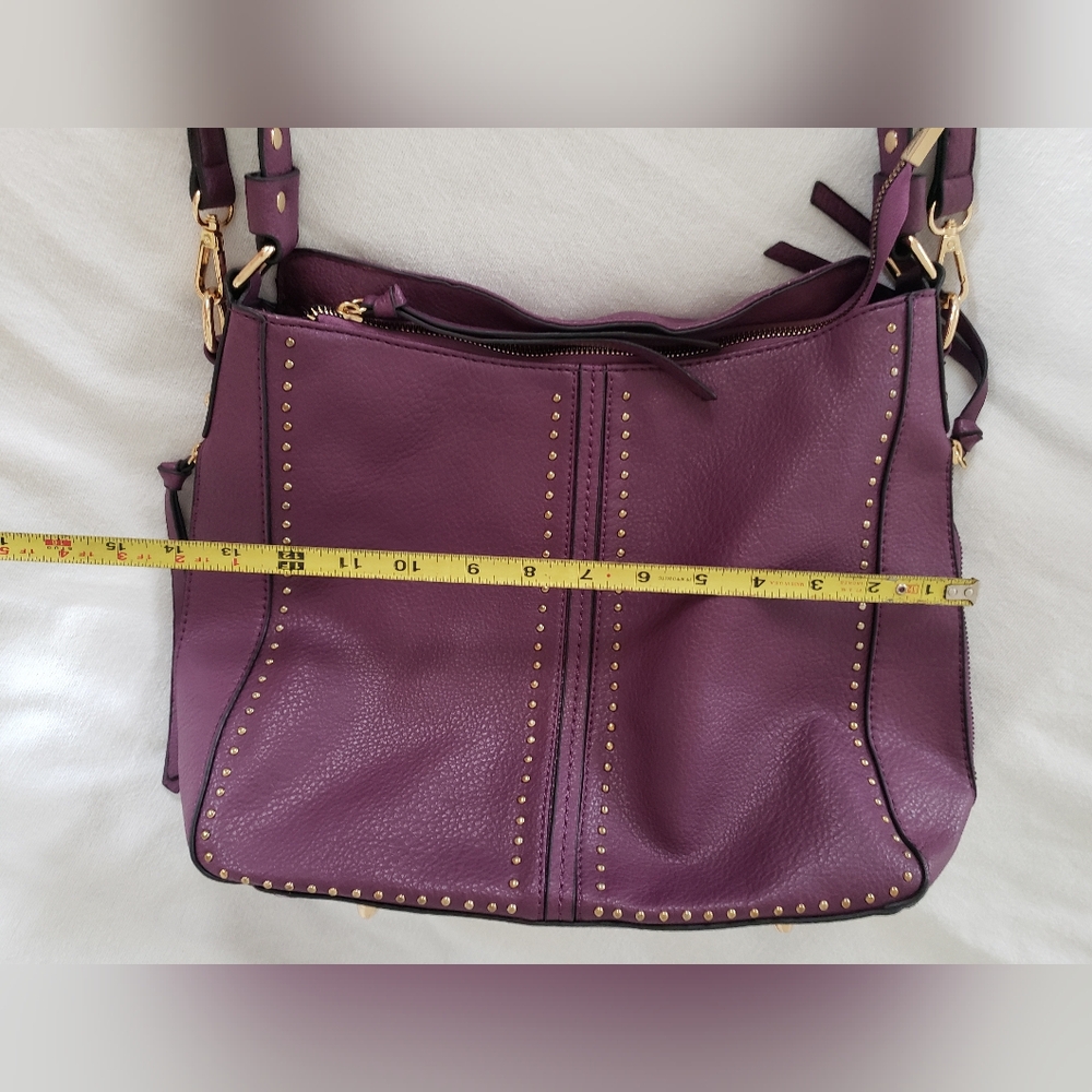 Montana West Studded Purple Conceal Carry Handbag Shoulder Crossbody - Picture 14 of 16